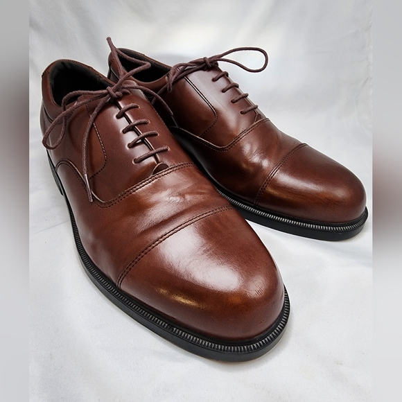 Rockport Shoes Rockport Brown Leather Lace Up Cap Toe Oxford Dress